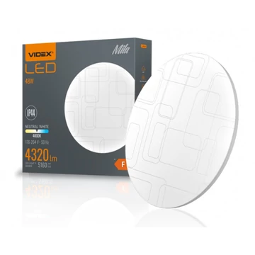 Videx Mila 48 W-os  átm.480 mm kör alakú natúr fehér mennyezeti lámpa IP44-es védettségű; fürdő, fürdőszobai lámpa