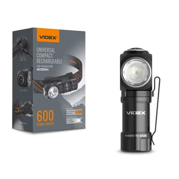 Videx LED Fejlámpa  hidegfehér újratölthető akkumulátorral A055H