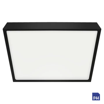 LENYS LED lámpatest 24W/2040lm 4000K 24x24cm IP44 fekete; fürdő, fürdőszobai lámpa