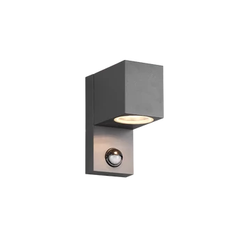 ROYA kültéri fali lámpa, 1*GU10, antracit, szögletes, mozgásérzékelővel