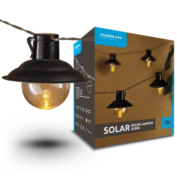 Modee Lighting LED Szolár Napelemes Dekor Lampion 10db 4,7m DS008