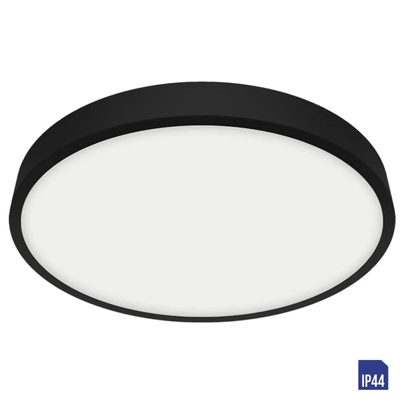 LENYS LED lámpatest 30W/2750lm 4000K Ø28cm IP44 fekete; fürdő, fürdőszobai lámpa