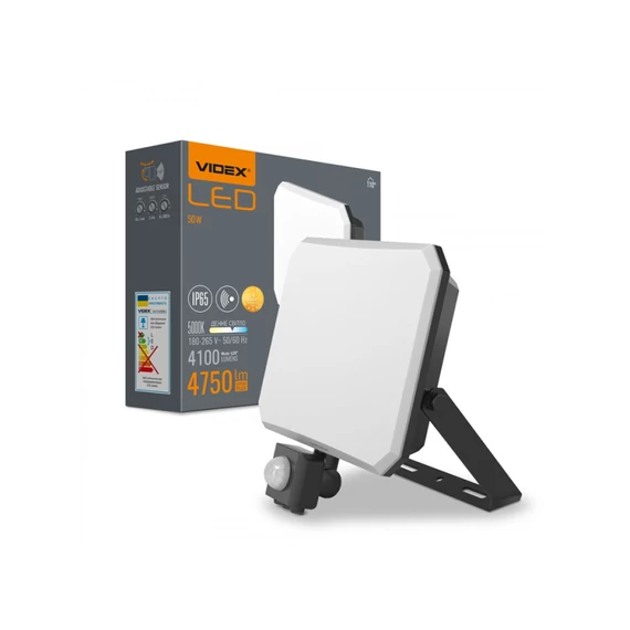 Videx 20 W-os LED reflektor  mozgásérzékelővel 1900lm  5000K