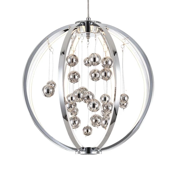 GALACTICA LED függeszték 57,6W/4500lm 3000K Ø45cm króm/fehér