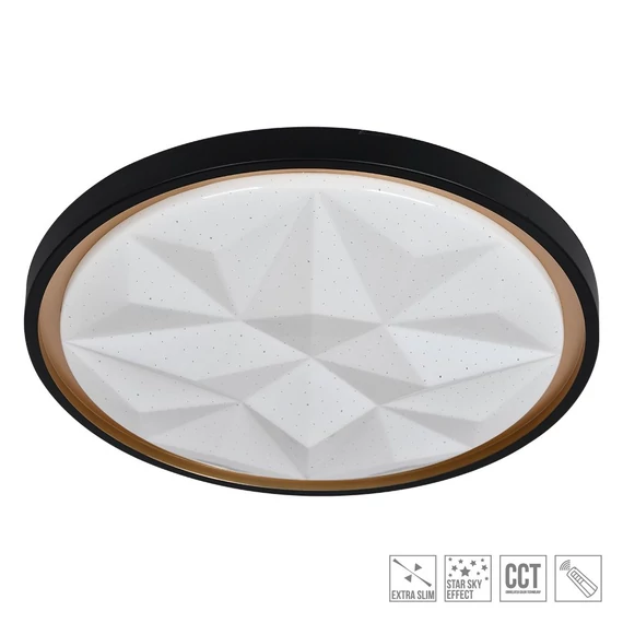 NURRIA LED mennyezet lámpa 33W/4100lm 3000-6500K Ø41,5cm fekete/arany