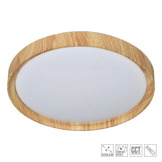 WOODEN LED mennyezet lámpa 33W/4100lm 3000-6500K Ø39,5cm