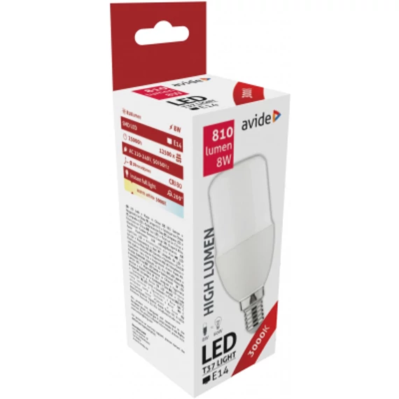 Avide LED Bright Stick izzó T37 8W E14 WW 3000K