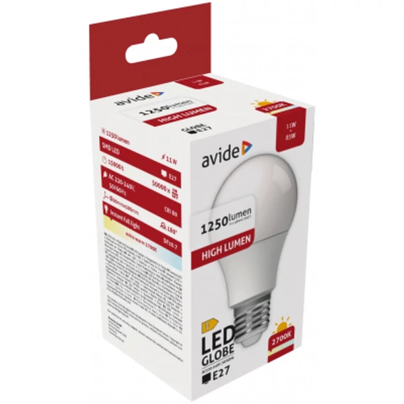 Avide LED Globe A60 11W E27 EW 2700K