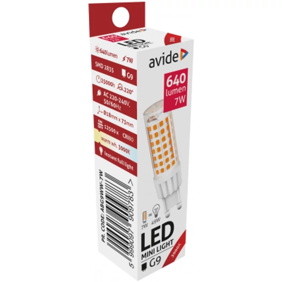 Avide LED 7W G9 WW 3000K