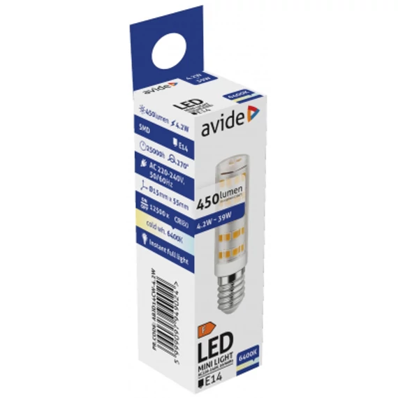 Avide LED 4.2W JD E14 CW 6400K