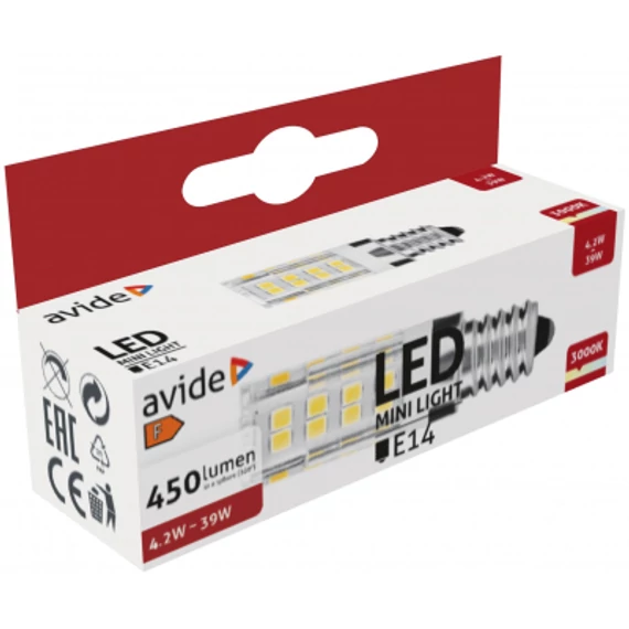 Avide LED 4.2W JD E14 WW 3000K fekvő