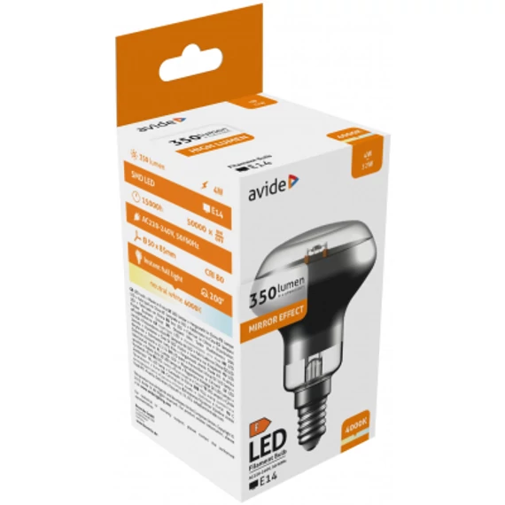 Avide LED Filament R50 4W E14 160° NW 4000K