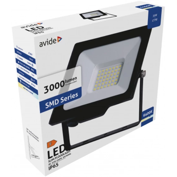 Avide LED Reflektor Slim SMD 30W CW 6400K