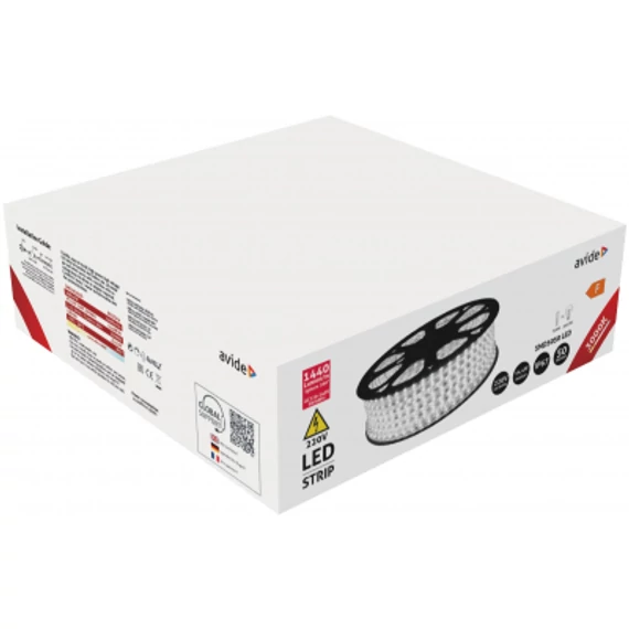 Avide LED Szalag 220V 14.4W 3000K IP67 50m