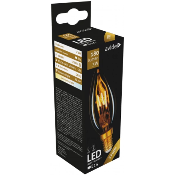 Avide LED Soft Filament Candle 3W E14 EW 2700K