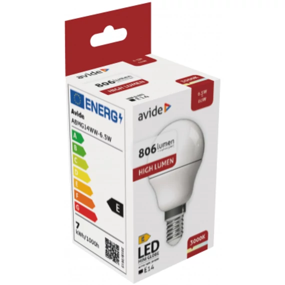 Avide LED Globe Mini G45 6.5W E14 WW 3000K