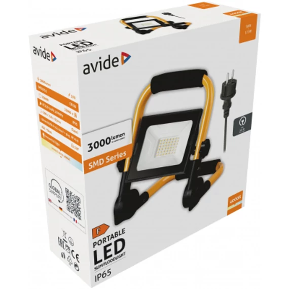 Avide LED Reflektor Slim SMD 30W állványos 1.5m NW 4000K