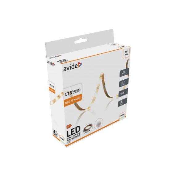 Avide LED Szalag Ágy Szenzor 5V USB 1.2m 3W 3000K Single