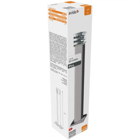 Avide kültéri álló lámpa Solana LED 1.5W NW 500mm IP44 Szatén Nikkel