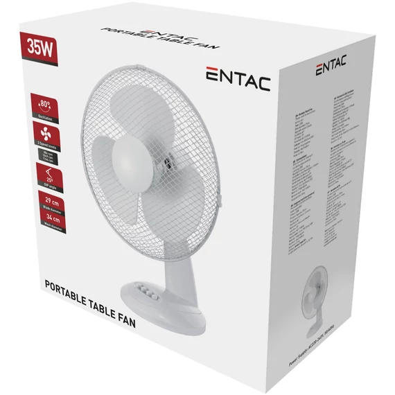 Entac Hordozható Asztali Ventilátor 35W