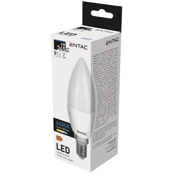 Entac LED Candle E14 4W CW 6400K