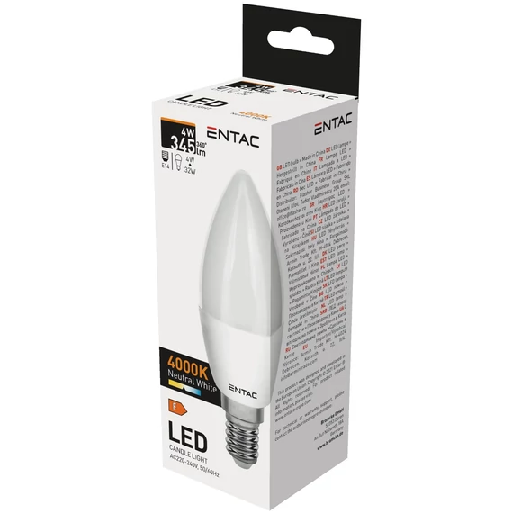 Entac LED Candle E14 4W NW 4000K