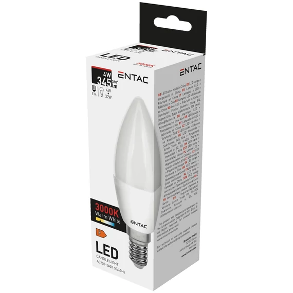 Entac LED Candle E14 4W WW 3000K