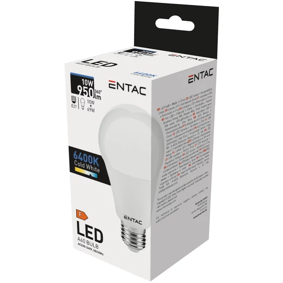 Entac LED Globe E27 10W CW 6400K