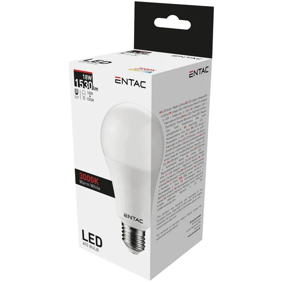 Entac LED Globe E27 18W WW 3000K