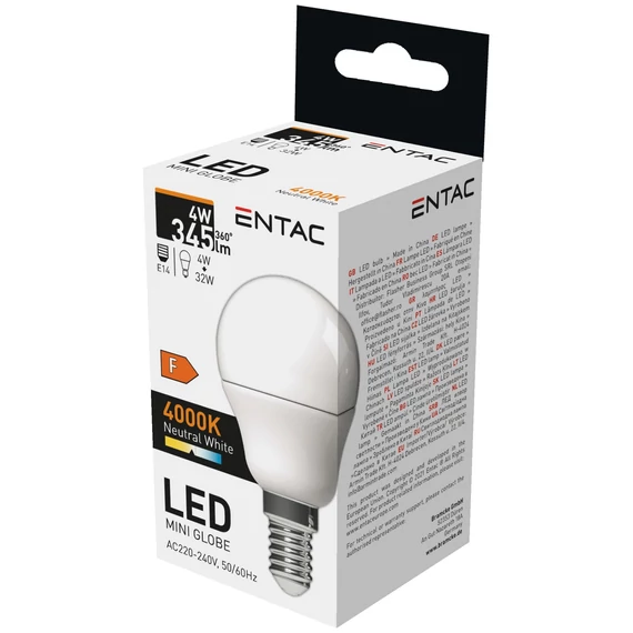 Entac LED Mini Globe E14 4W NW 4000K