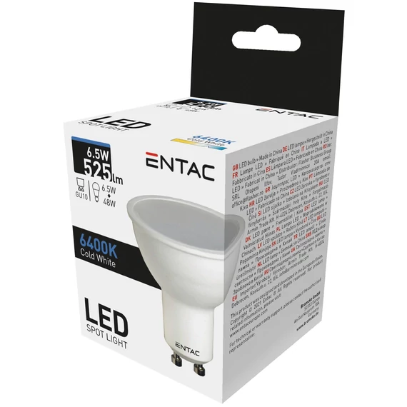 Entac LED Spot Wide Angle GU10 6,5W CW 6400K