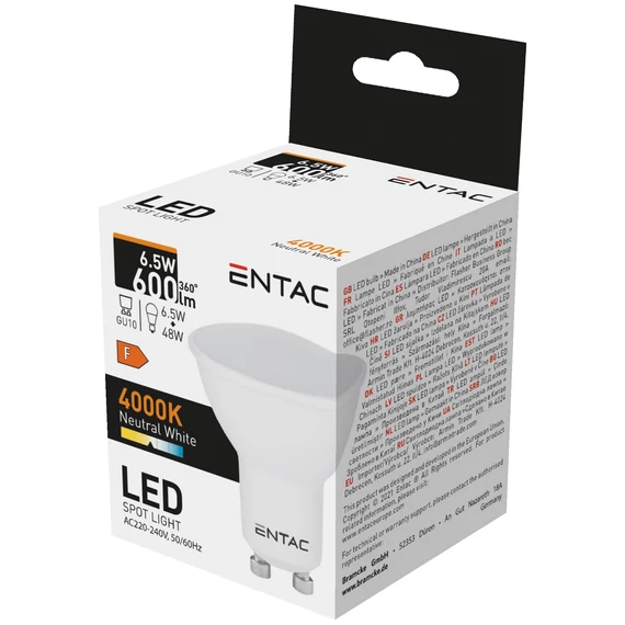 Entac LED Spot Wide Angle GU10 6,5W NW 4000K