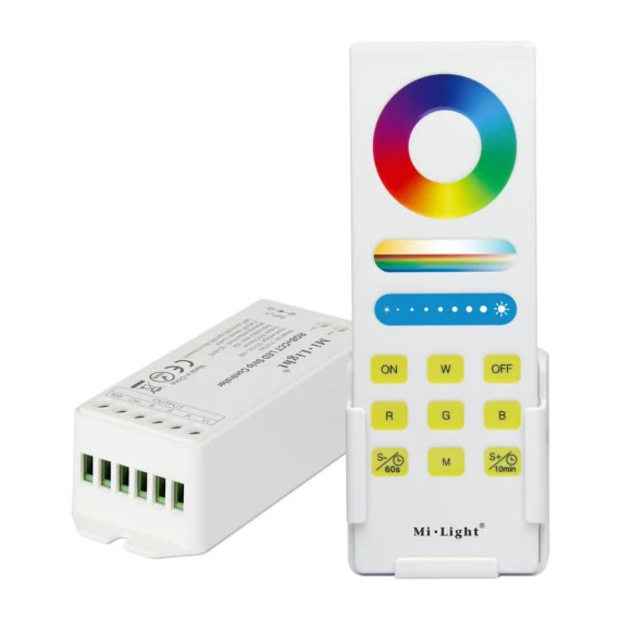 MiBoxer RGB+CCT Smart LED Vezérlő DC12-24V 15A Fehér Touch Távirányítóval és Fali Tartóval