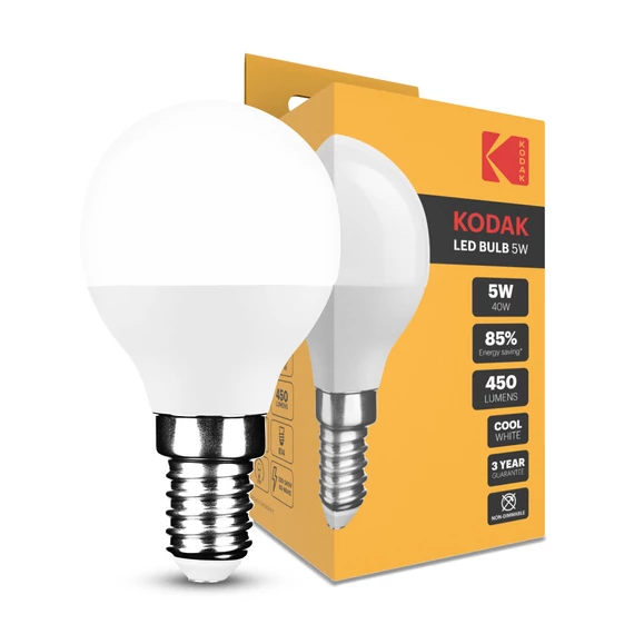 KODAK Max LED Izzó Globe Mini G45 5W E14 270° 4000K (450 lumen)