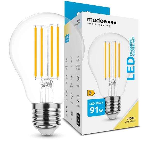 Modee LED Izzó Filament A67 10W E27 360° 2700K (1350 lumen) ERP