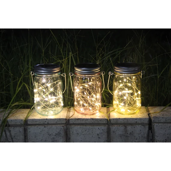 Modee Lighting LED Szolár Napelemes Dekor Kerti Üveg Lampion DS005(12db/display)