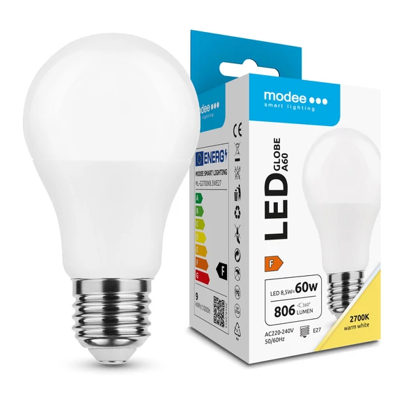 Modee Lighting LED Izzó Globe A60 8,5W E27 200° 2700K (806 lumen) ERP