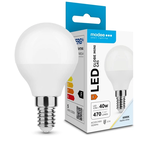 Modee Lighting LED Izzó Globe Mini G45 4,9W E14 200° 6000K (470 lumen) ERP