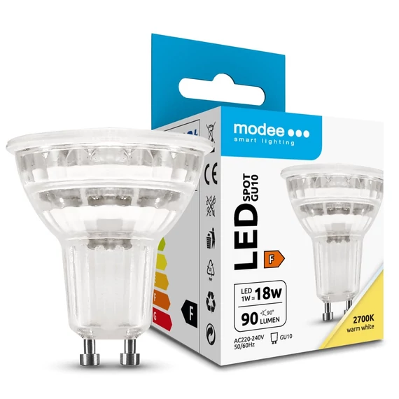 Modee Lighting LED Izzó Spot Üveg 1W GU10 36° 2700K (90 lumen) ERP