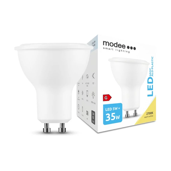 Modee Lighting LED Izzó Spot Alu-Plastic 5W GU10 110° 2700K (400 lumen)