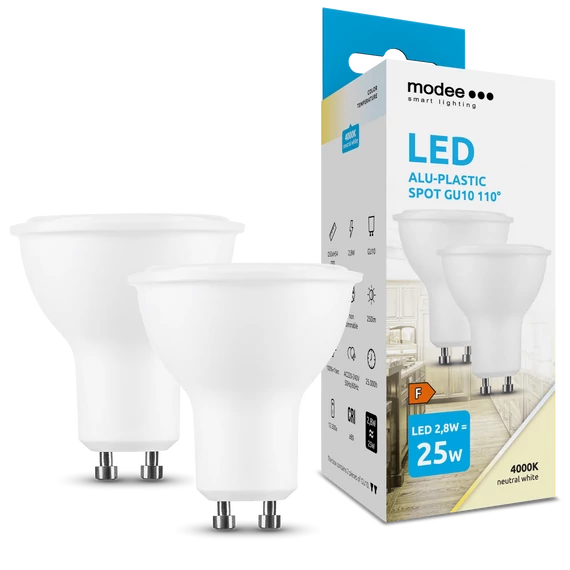 Modee Lighting LED Izzó Spot Alu-Plastic 2,8W GU10 110° 4000K (250 lumen) ERP B2