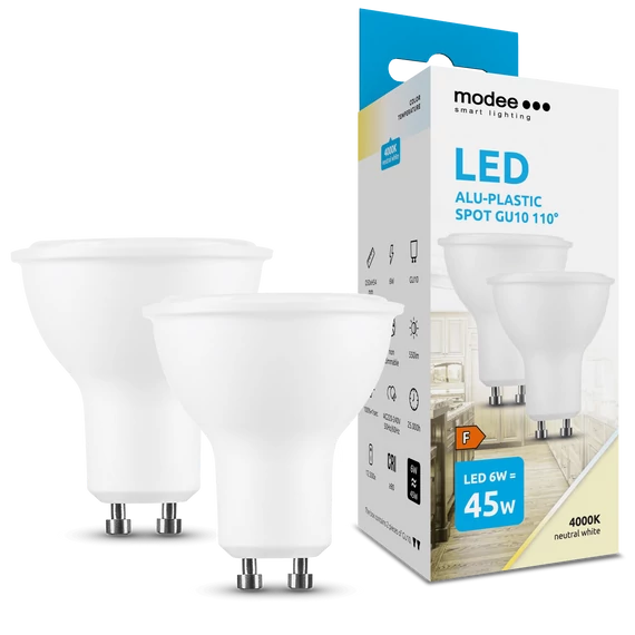 Modee Lighting LED Izzó Spot Alu-Plastic 6W GU10 110° 4000K (550 lumen) ERP B2