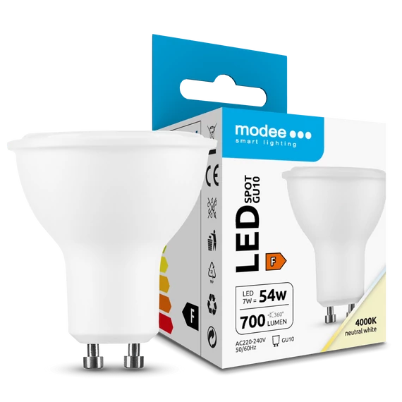 Modee Lighting LED Izzó Spot Alu-Plastic 7W GU10 110° 4000K (700 lumen) ERP