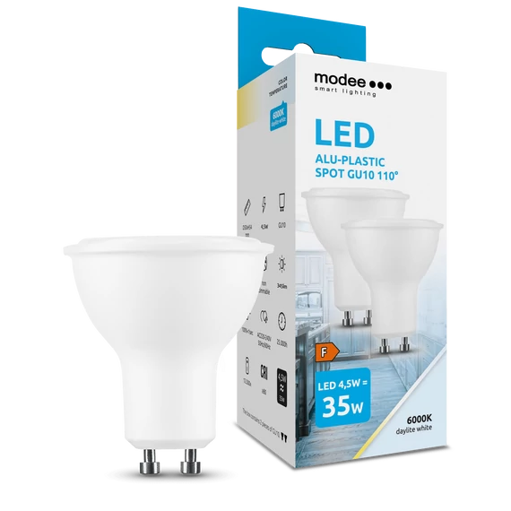 Modee Lighting LED Izzó Spot Alu-Plastic 4,5W GU10 110° 6000K (400 lumen) ERP B2