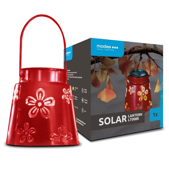 Modee Lighting LED Szolár Napelemes Lámpás LT008R (H11xD11,5cm) piros