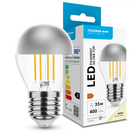 Modee Lighting LED Izzó Filament G.Mini P45 Silver Top 4W E27 320° 4000K (400lm)