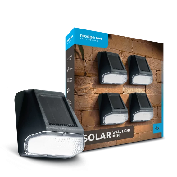 Modee Lighting LED Szolár Napelemes Fali Lámpa WS120 (4db/doboz)