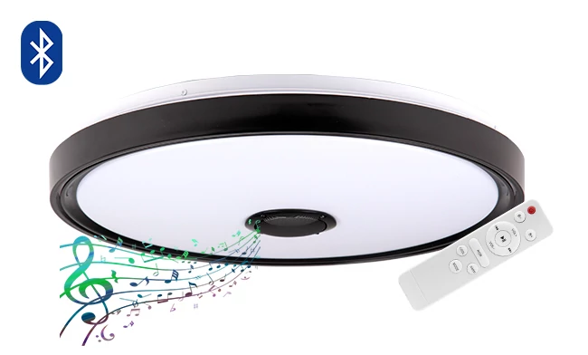 MasterLED Cosmo 48 W-os  400 mm fekete RGBW LED távirányítós mennyezeti lámpa