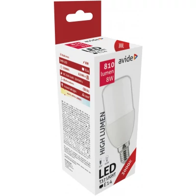 Avide LED Bright Stick izzó T37 8W E14 WW 3000K