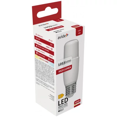 Avide LED Bright Stick izzó T37 9.5W E27 WW 3000K